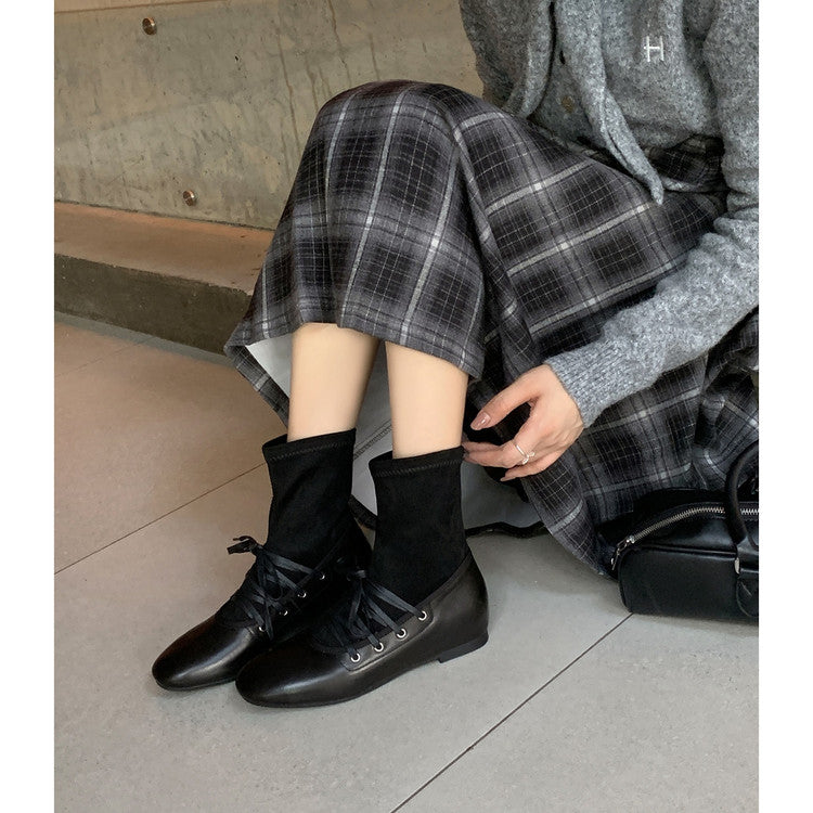 Karin Luna Round Toe Internal Height Increase Lace-up Ankle Boots