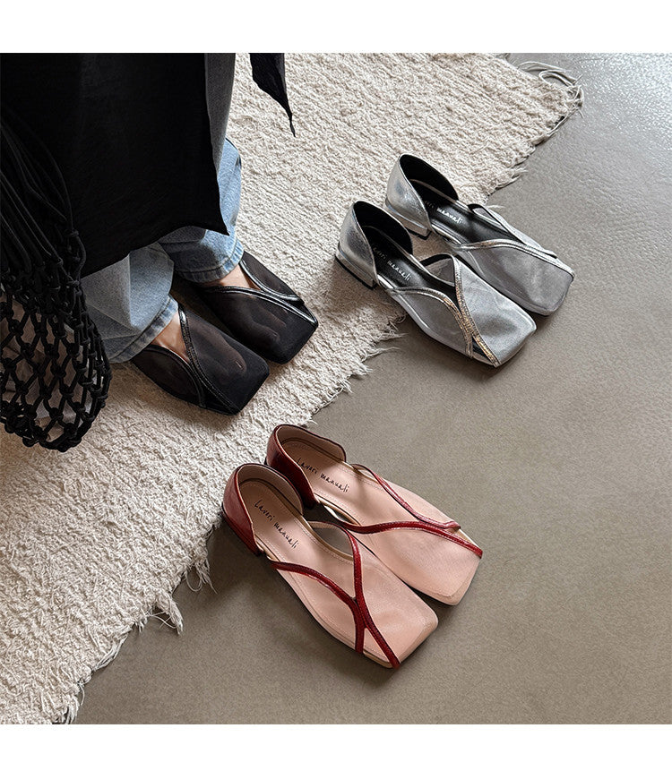 Karin Luna In Stock Spot Goods  Square Toe Mesh Sandals