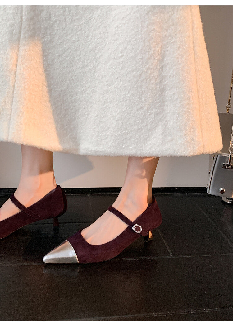 Karin Luna In Stock  Spot Goods In Stock  Classic Color Block Pointed Toe Hot-Selling Elegant Stiletto Pumps
