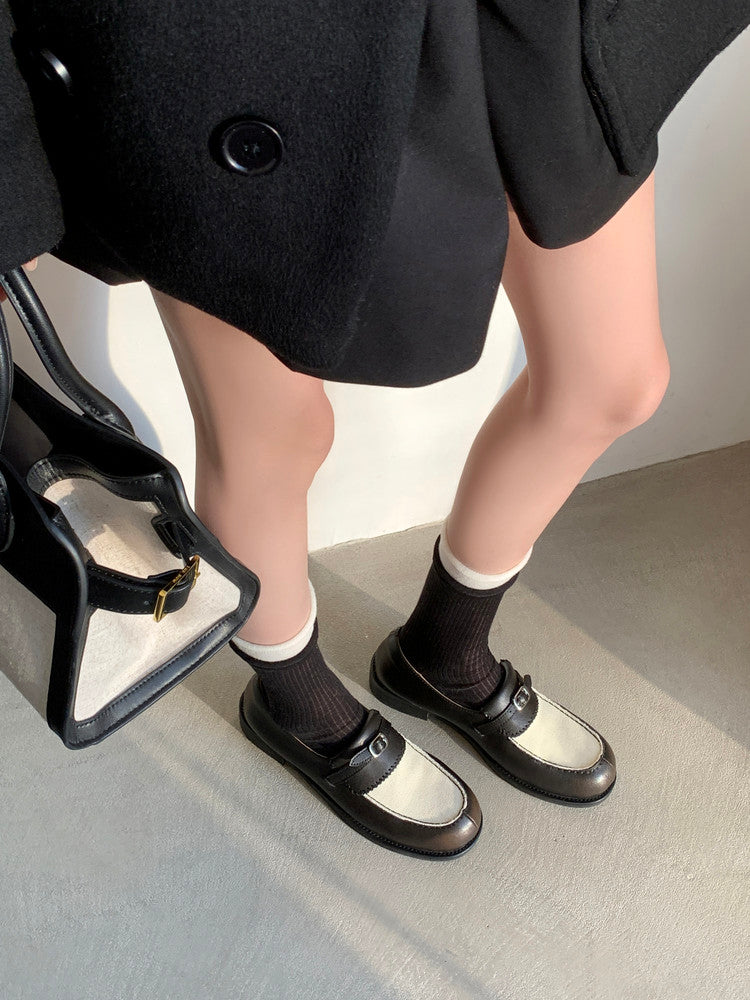 Karin Luna Casual Shoes Series~  In stock Classic color-blocking British style deep-mouth single shoes