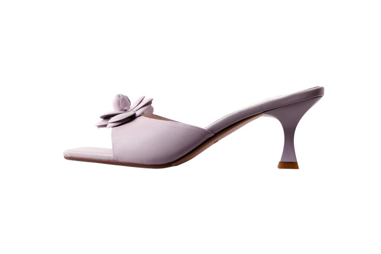 Karin Luna Flower of Wealth in the World~Says purple has a lot of charm Spot Goods Spot Goods  Three-Dimensional Camellia Elegant Sandals