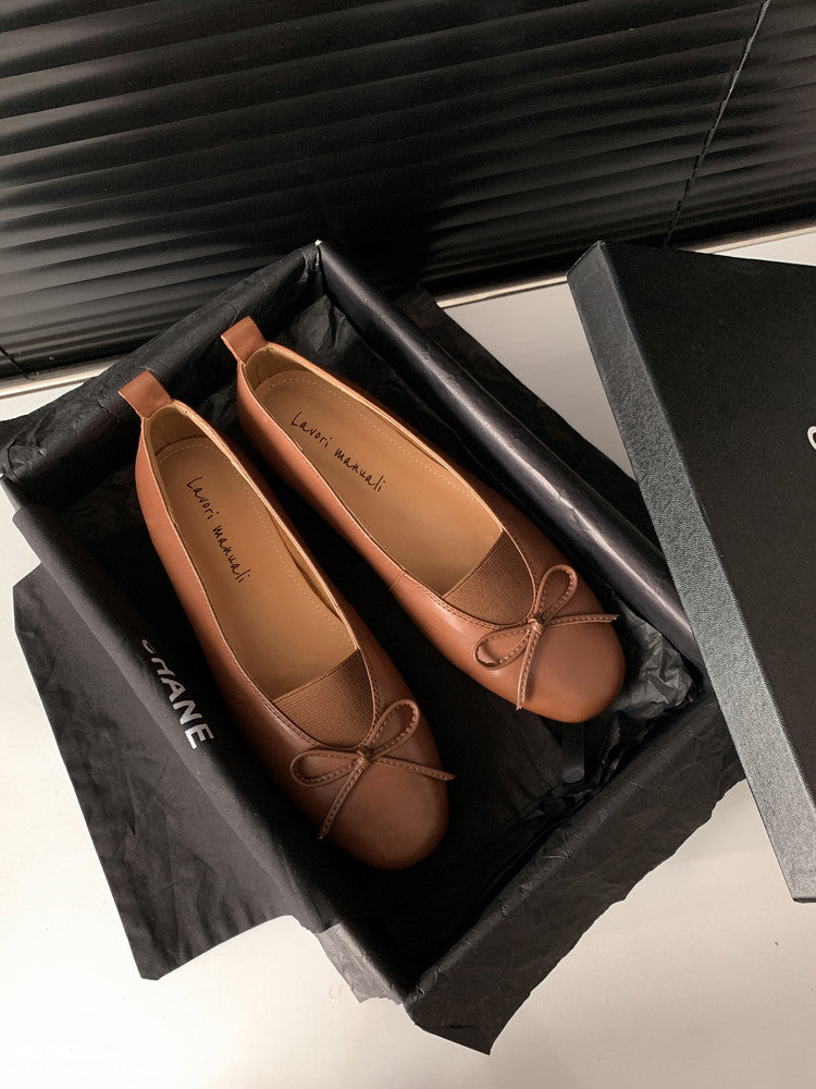 Karin Luna Full Layer Inside and Out~Basic Versatile Bow Hidden Heel Shoes