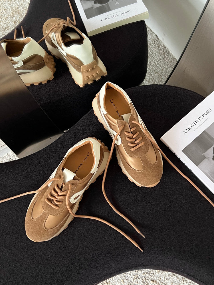 Karin Luna Casual Shoes Series~  In Stock Hot-Selling Versatile Lace-Up Thick-Soled Deep Mouth Single Shoes