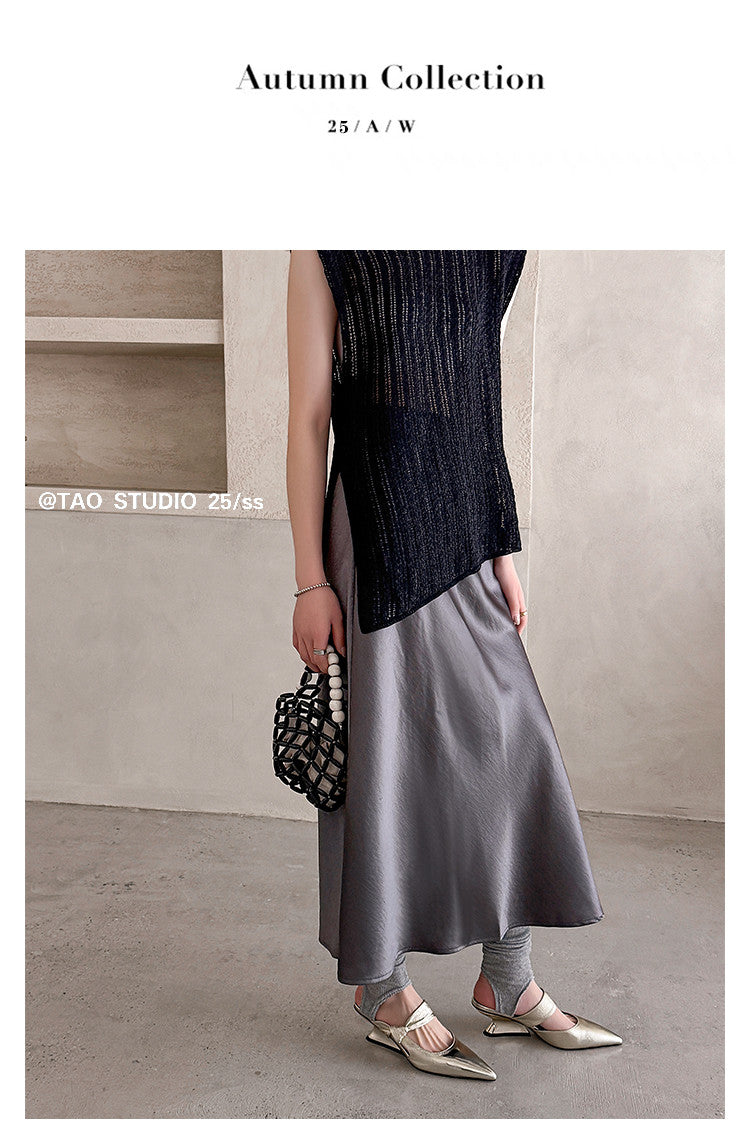 Karin Luna In Stock Spot Goods  Pointed Toe Irregular Heel Elegant Retro Strap Slippers