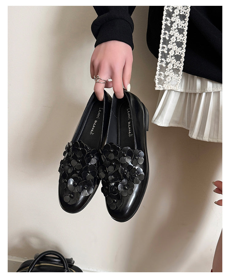 Karin Luna Casual Shoes Series~  Spot Goods In Stock Floral British Style Deep Mouth Single Shoes