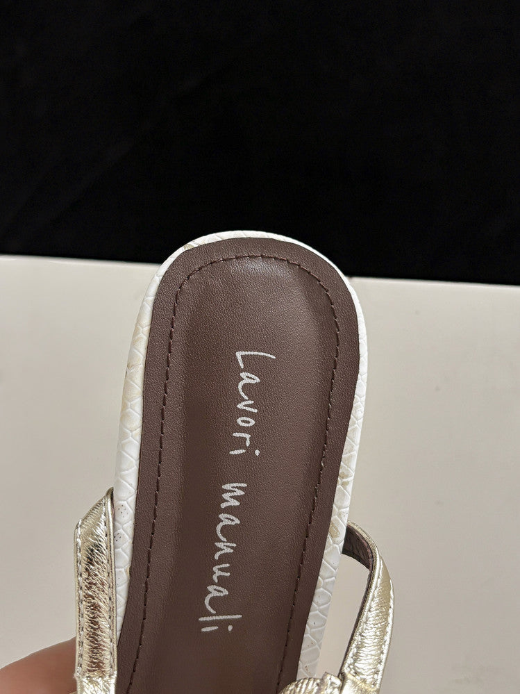 Karin Luna In Stock Spot Goods  French-style Hollow-out Thin Strap Sandals