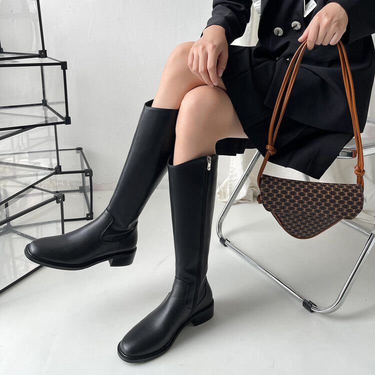 Karin Luna In Stock  Cowhide Niche Versatile Style Knight Boots