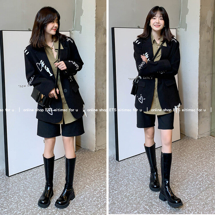 Karin Luna In Stock Spot Goods  Always in stock  Classic Basic Style Round Toe Thick Sole Knight Boots