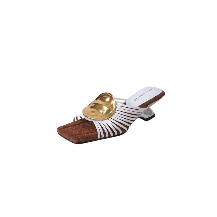 Karin Luna Bestseller Popular New Image  Comes with data plan included Resort Style Irregular Heel Thin Strap Slippers