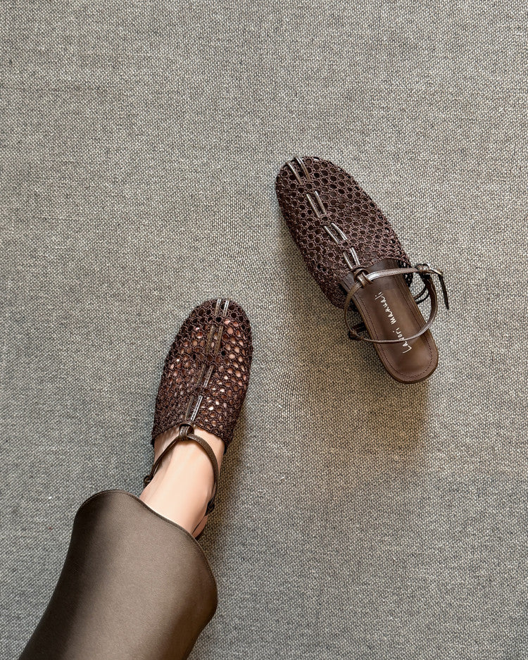 Karin Luna In Stock Spot Goods  Resort Style Series~Casual woven closed-toe flat sandals