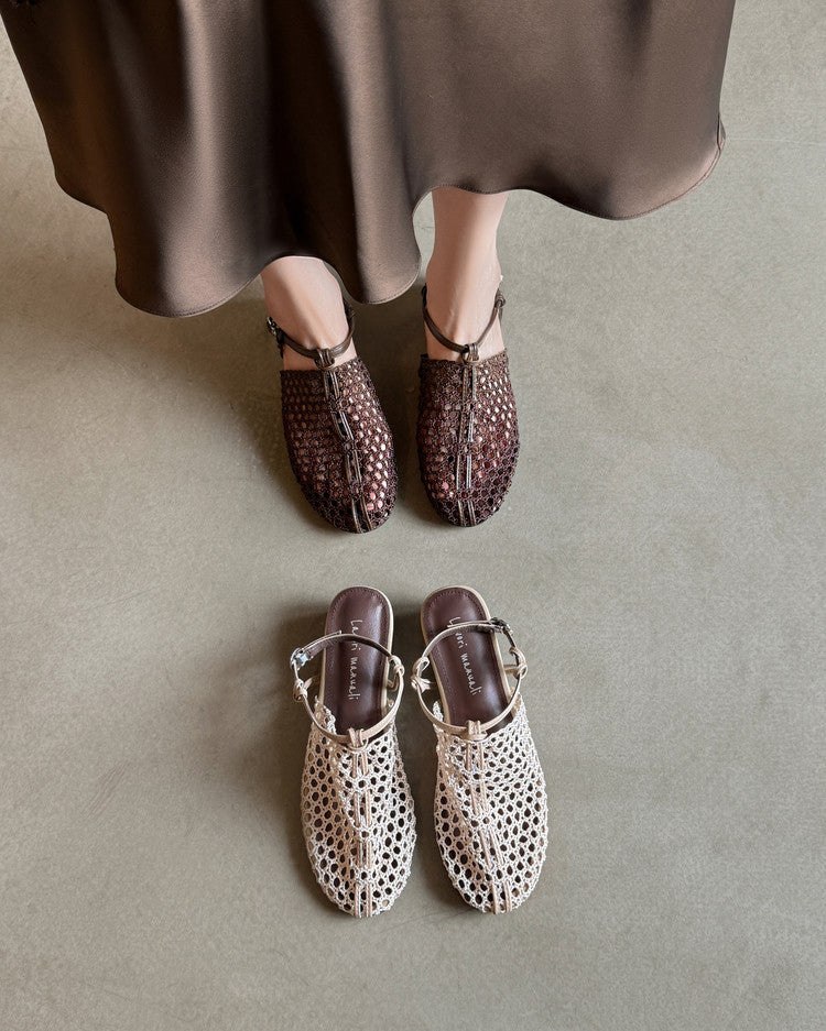 Karin Luna In Stock Spot Goods  Resort Style Series~Casual woven closed-toe flat sandals