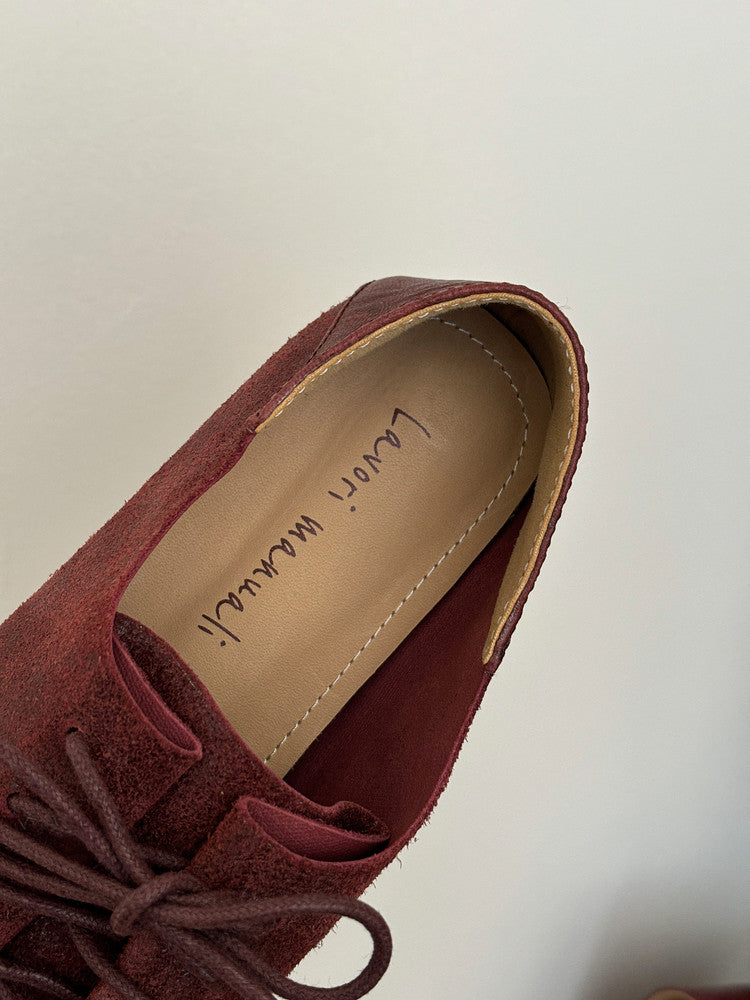Karin Luna In Stock In Stock   Xiaohongshu Hot-Selling Lace-Up Round-Toe Deep Mouth Single Shoes
