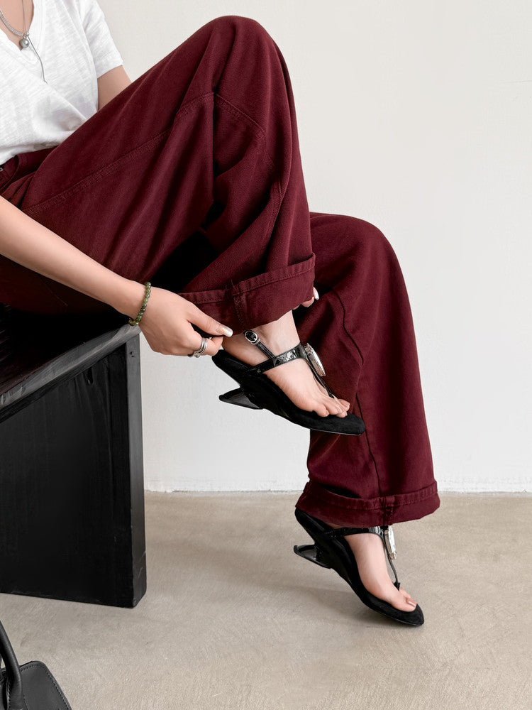 Karin Luna Bestseller Element Square Toe Irregular Heel Super Stable Toe Clip Sandals