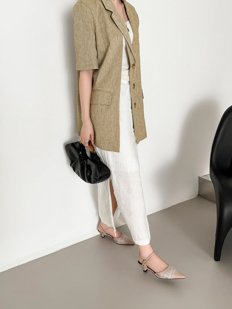Karin Luna In Stock Spot Goods  Elegant Mesh Pointed Toe Sandals