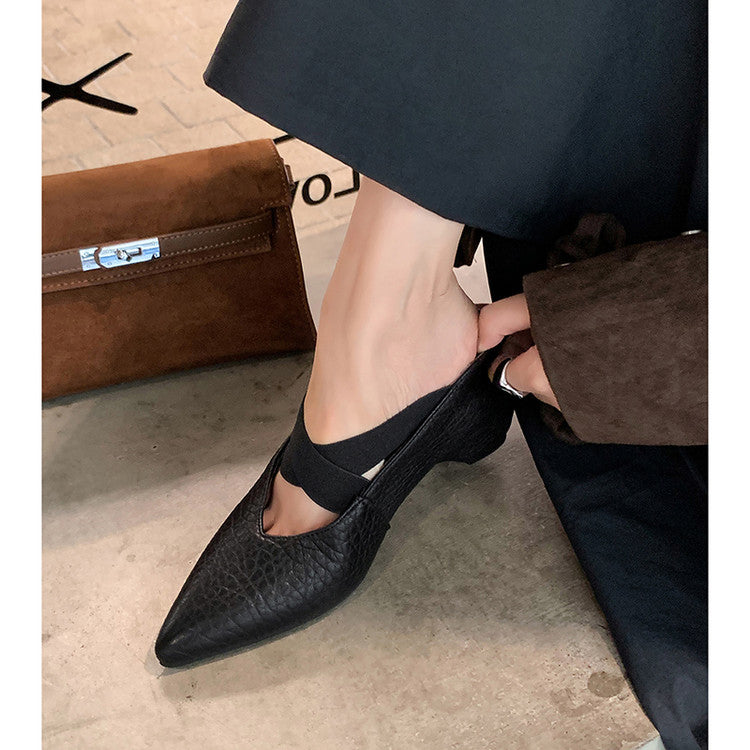 Karin Luna In Stock  Spot Goods  a Large Number of Spot Goods Pointed Toe Cross Strap Hidden Wedge Shoes