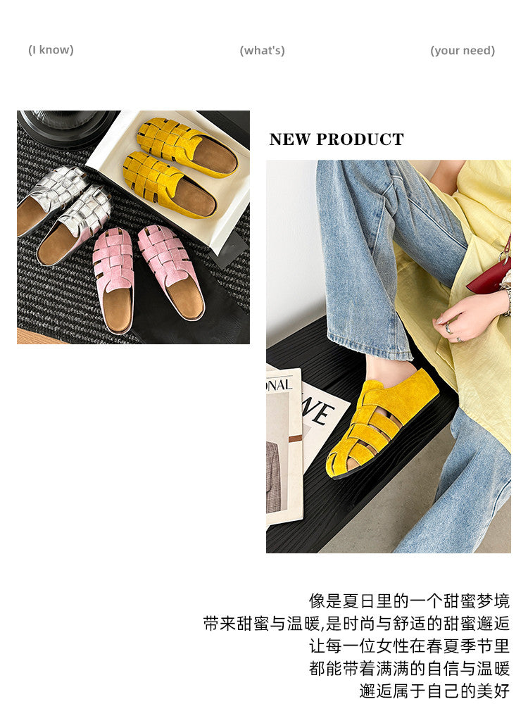 Karin Luna Full Layer Inside and Out~Basic Versatile Perforated Round Toe Birkenstock Slippers