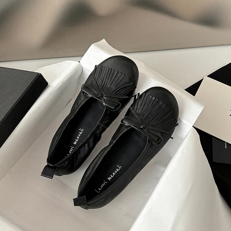 Karin Luna In Stock Spot Goods   Tassel Round Toe Hidden Wedge Mary Jane Shoes