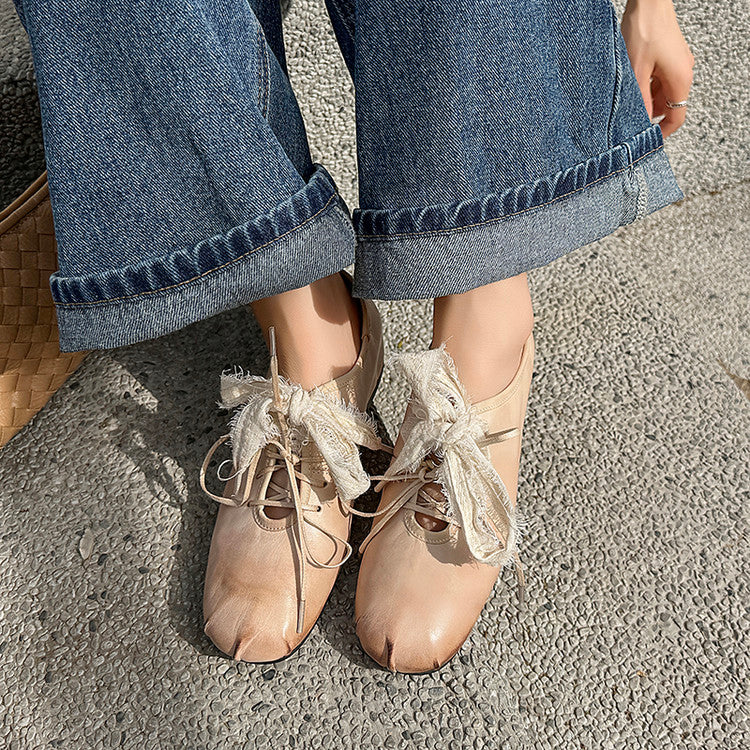 Karin Luna In Stock In Stock  Xiaohongshu Hot Sale Full Leather Round Toe Deep Mouth Single Shoes