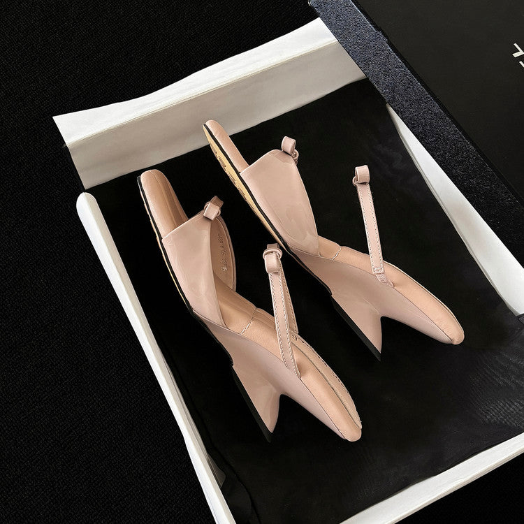 Karin Luna Hot Item Hot Item Self-Flow Square-Toe Irregular Heel Slippers