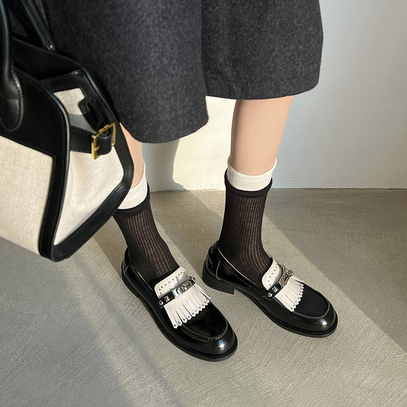Karin Luna Casual Shoes Series~ Spot Goods Spot Goods Hot-selling Tassel Element Small Gold Buckle Single Shoes
