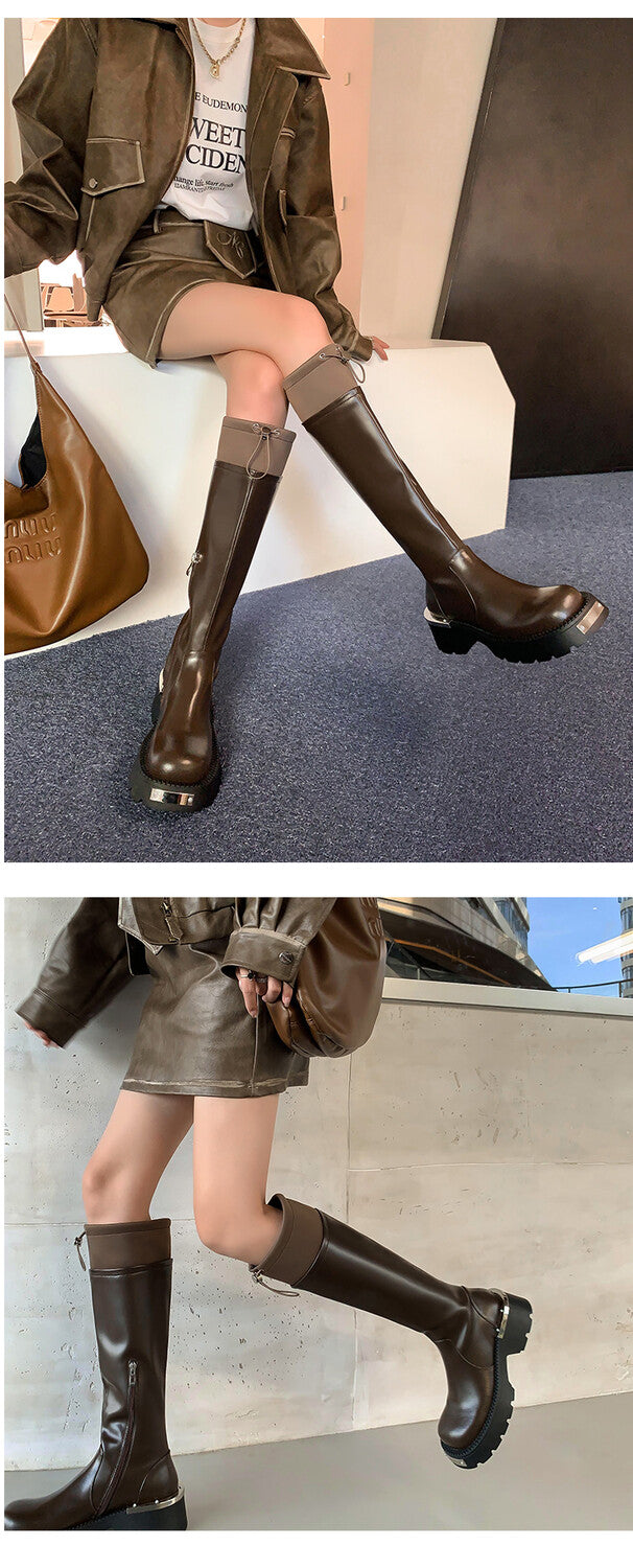 Karin Luna High Volume Bestseller  Comes with data plan included Front Metal Patch Drawstring design Full Cowhide Long Boots