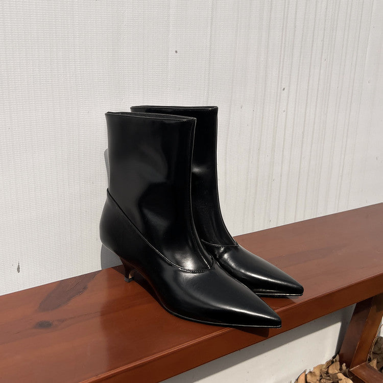 Karin Luna In Stock  Spot Goods Elegant kitten heel pointed toe trendy ankle boots