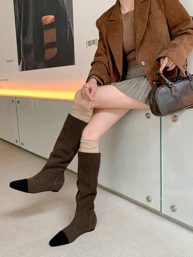 Karin Luna Color Block Inner Height Increase Mid-Calf Boots