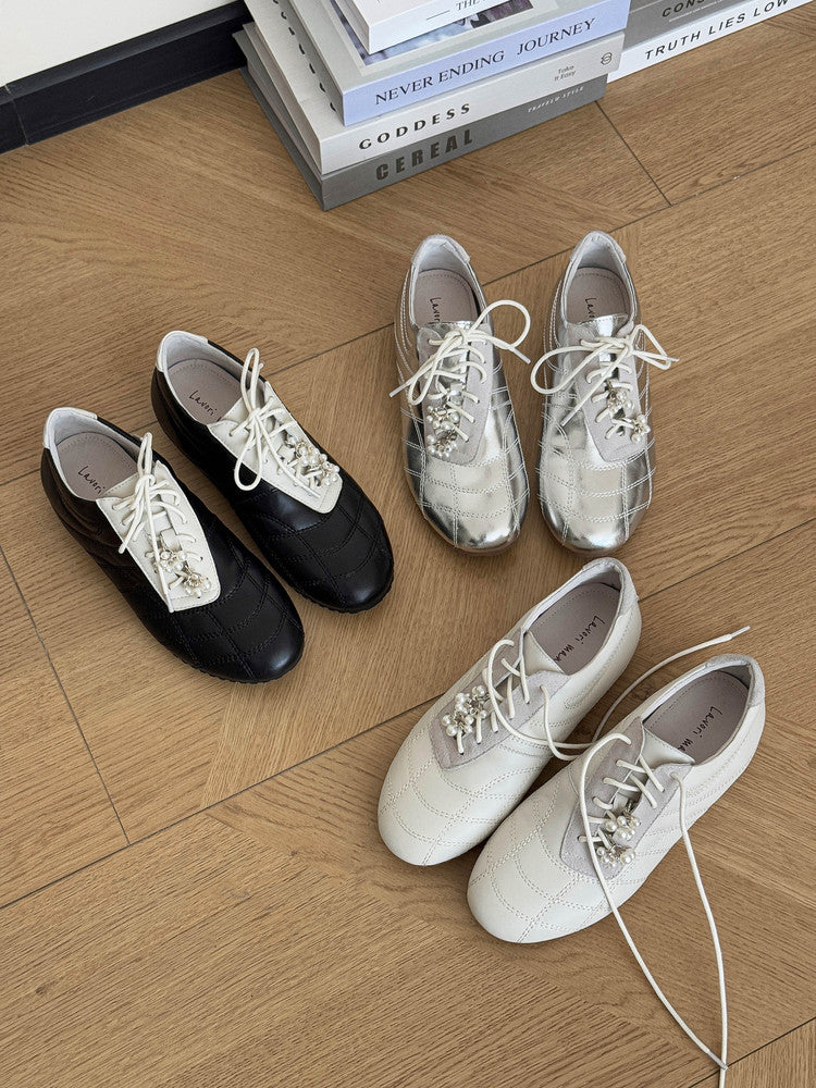 Karin Luna Casual Shoes Series~  In stock Xiaohongshu Hot-Selling Lace-Up Thick-Soled Deep Mouth Single Shoes