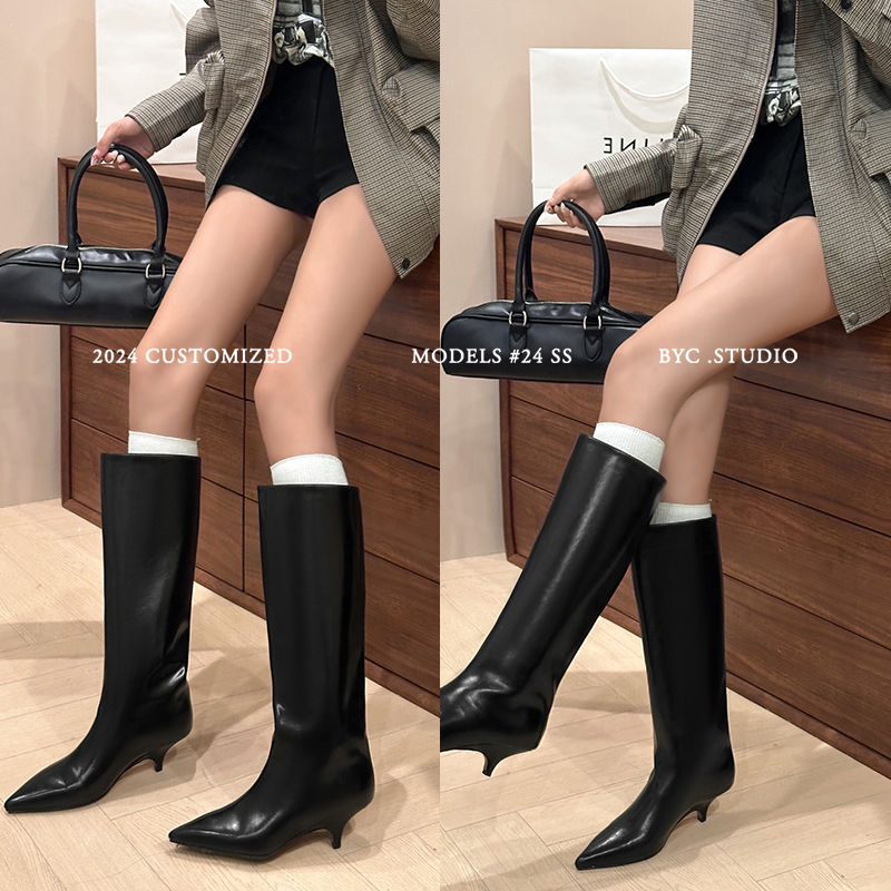 Karin Luna In Stock In Stock    Stunning Elegant Style Kitten Heel Straight Long Boots