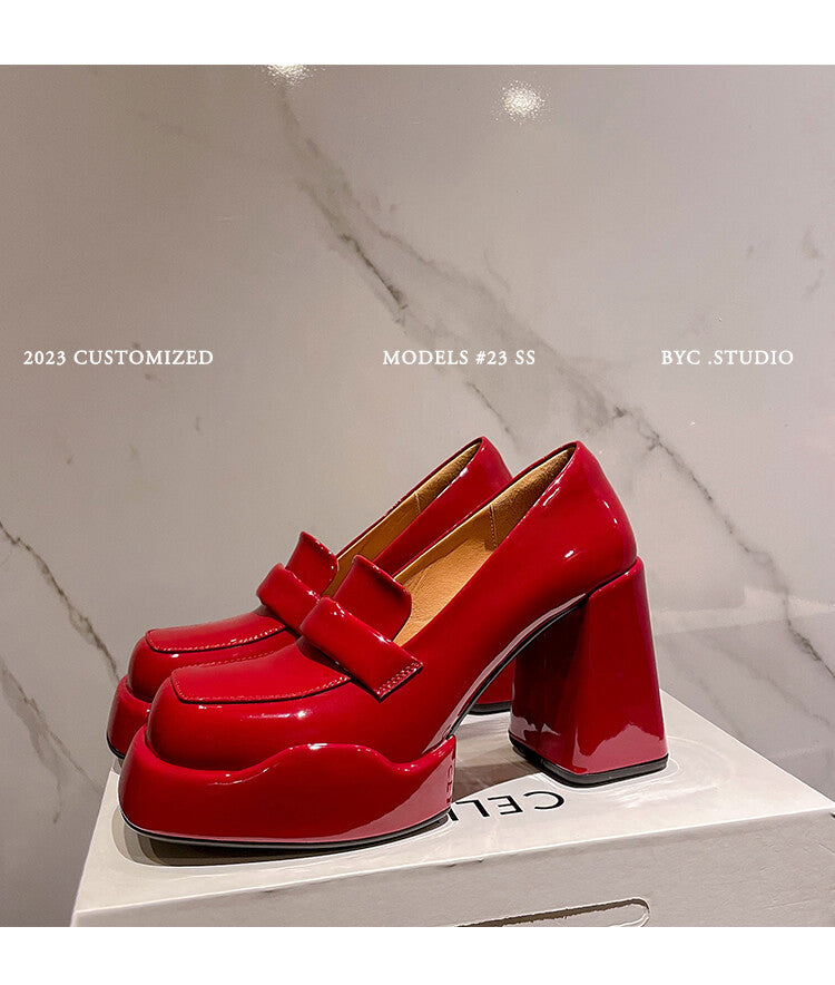 Karin Luna ck Popular Hot Girl Red high heels Full leather inside and out Cow Patent Leather Super High Heel