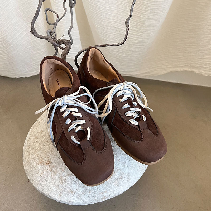 Karin Luna In Stock Spot Goods Casual Style Suede Lace-Up Height-Increasing Popular Single Shoes