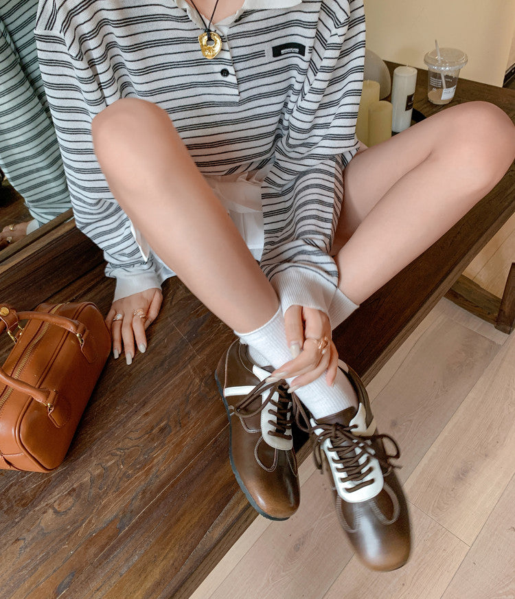 Karin Luna Casual Shoes Series~ Spot Goods Spot Goods Hot-selling Lace-up Hidden Heel Deep Mouth Single Shoes
