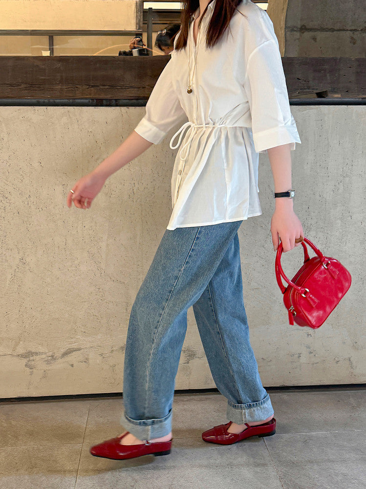 Karin Luna In Stock Spot Goods  t Square-Toed Full Leather Basic Slippers