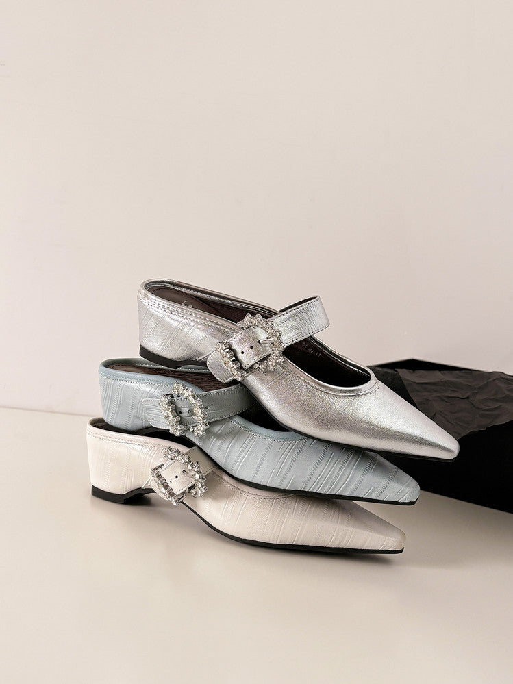 Karin Luna In Stock Spot Goods Full Layer Rhinestone Exquisite Closed-Toe Slippers