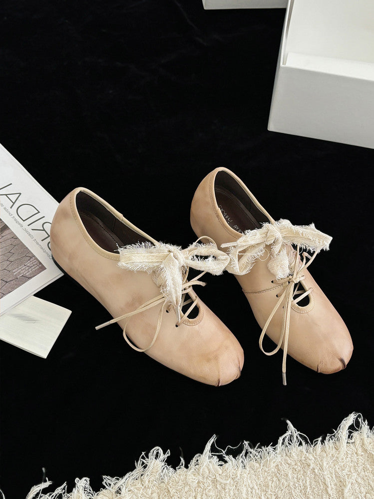 Karin Luna In Stock In Stock  Xiaohongshu Hot Sale Full Leather Round Toe Deep Mouth Single Shoes