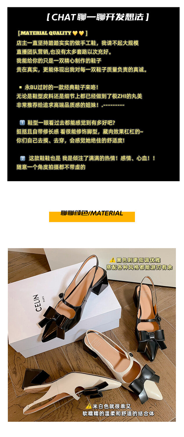 Karin Luna In Stock Spot Goods  Hot-Selling Closed-Toe Sandals  Full leather inside and out Sweet Bow