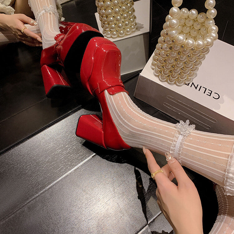 Karin Luna ck Popular Hot Girl Red high heels Full leather inside and out Cow Patent Leather Super High Heel