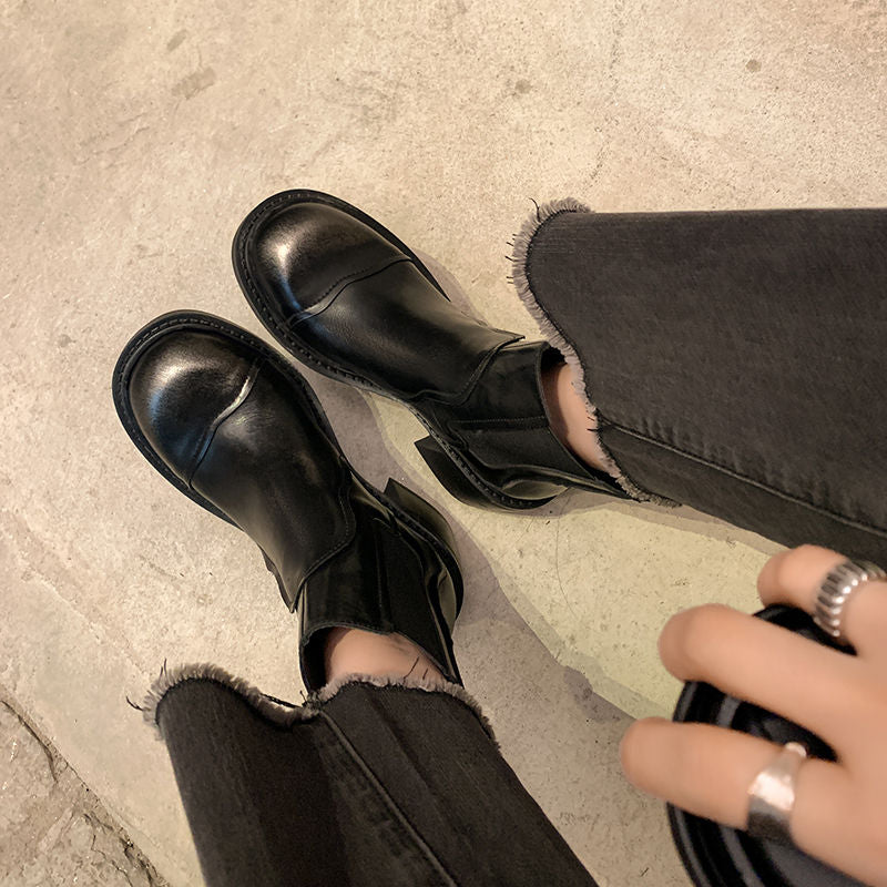 Karin Luna In Stock Spot Goods  Round Toe Stretch Round Toe Chelsea Short Boots