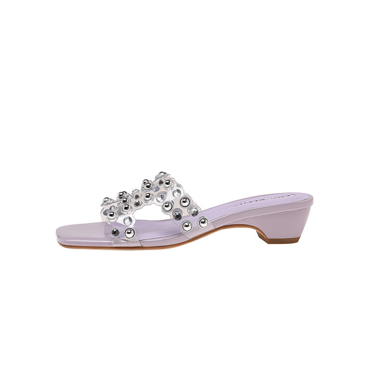 Karin Luna In Stock Spot Goods Classic versatile transparent sequin slippers