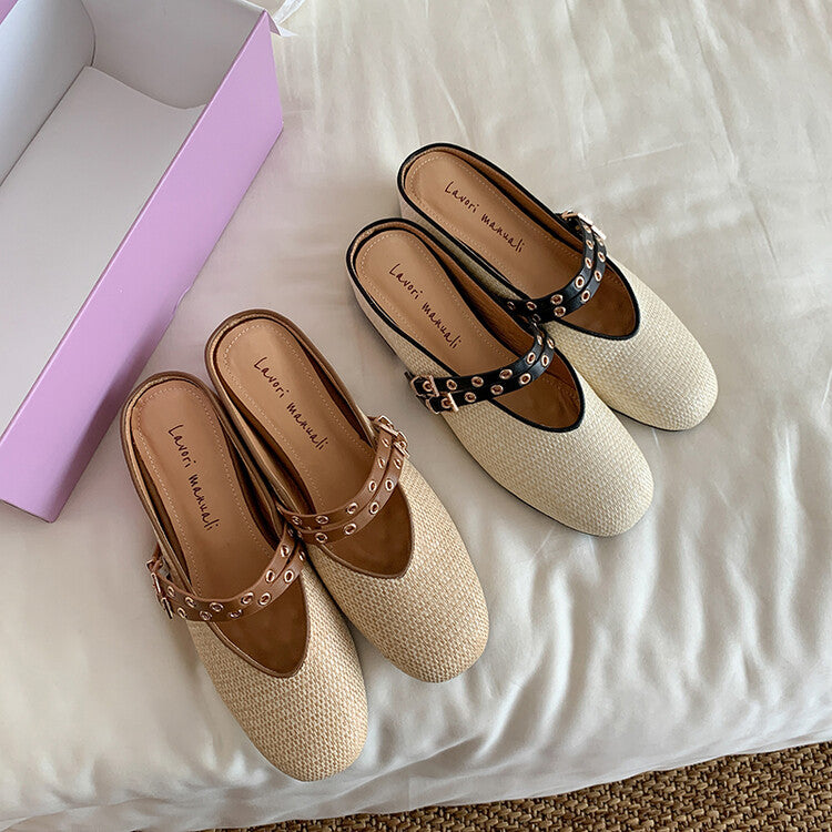 Karin Luna  Closed-Toe Woven Style Height-Increasing Slippers