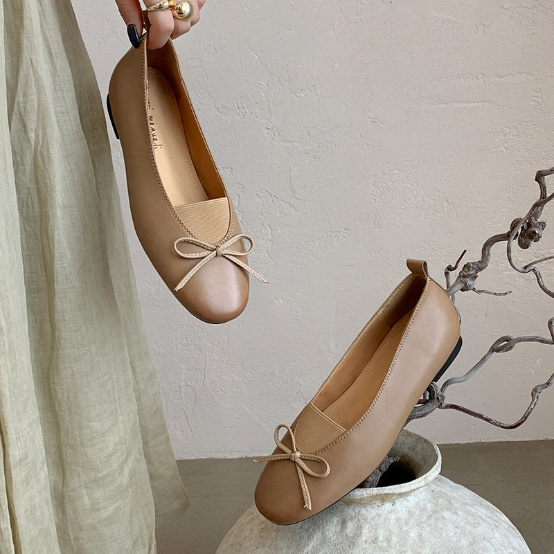Karin Luna Full Layer Inside and Out~Basic Versatile Bow Hidden Heel Shoes