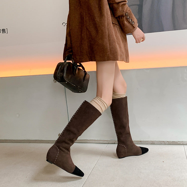 Karin Luna Color Block Inner Height Increase Mid-Calf Boots