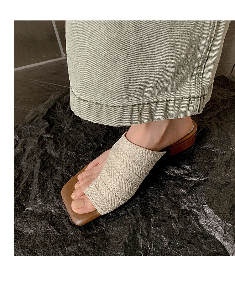 Karin Luna Bestseller  Popular  Data Hot-Selling Toe-Clip Straw Vacation Style Slippers