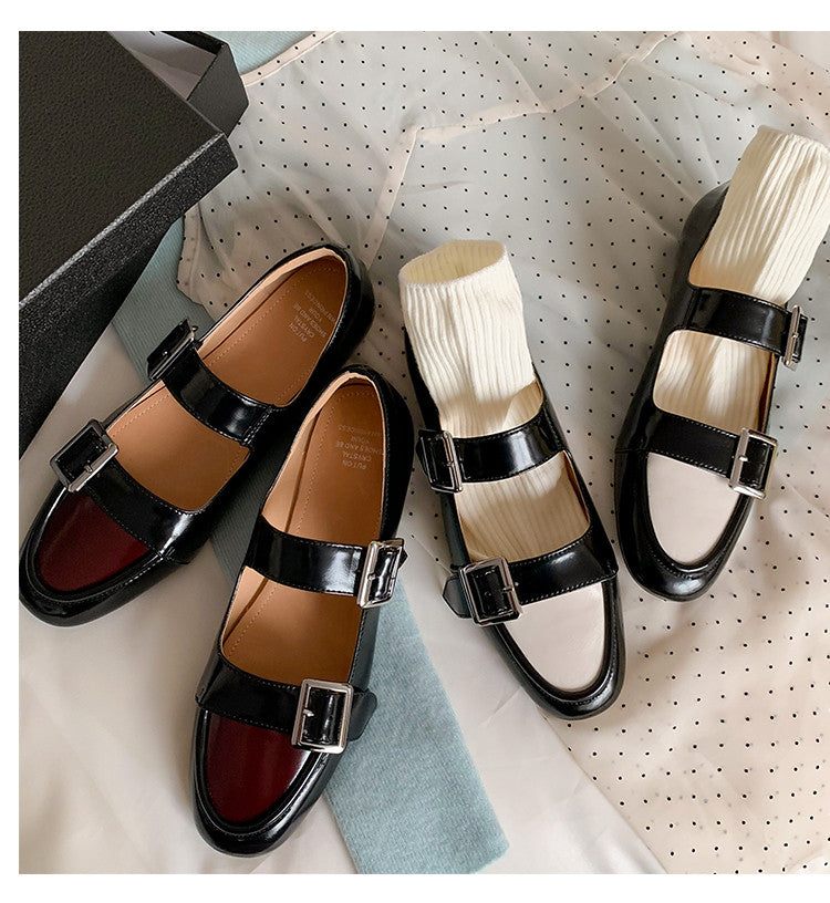 Karin Luna In Stock Spot Goods One-Strap Height-Increasing Belt Buckle Single Shoes