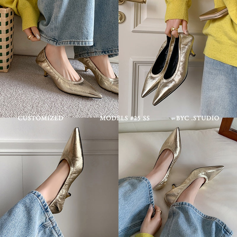Karin Luna In Stock Spot Goods    Vintage Classic Style Shallow Mouth Single Shoes