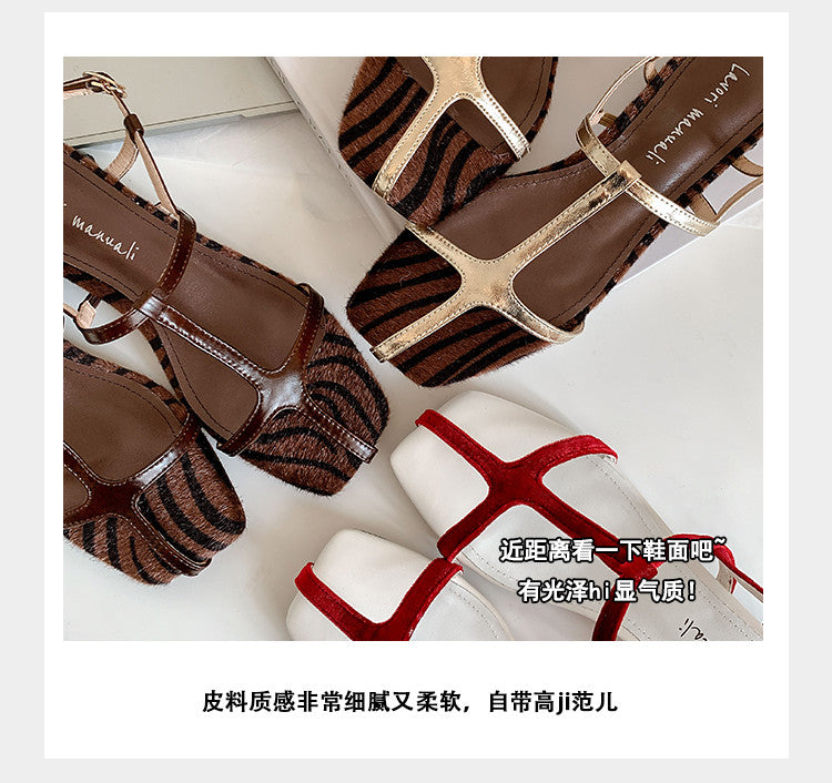 Karin Luna In Stock Spot Goods Vacation style t Strappy Open-Toe Flat Sandals