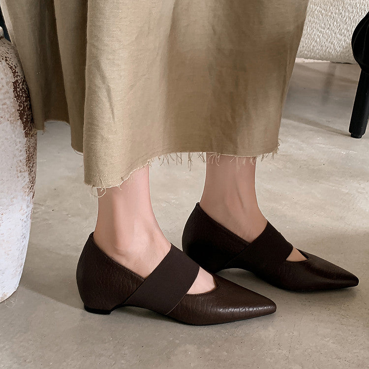 Karin Luna  Popular Pointed Toe Hidden Heel Strap Single Shoes