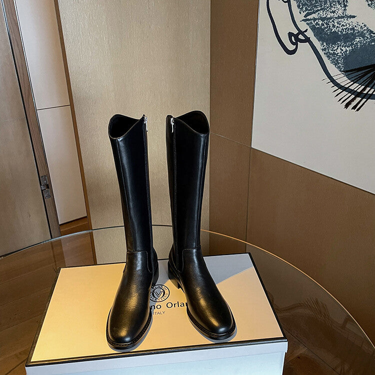 Karin Luna In Stock  Cowhide Niche Versatile Style Knight Boots