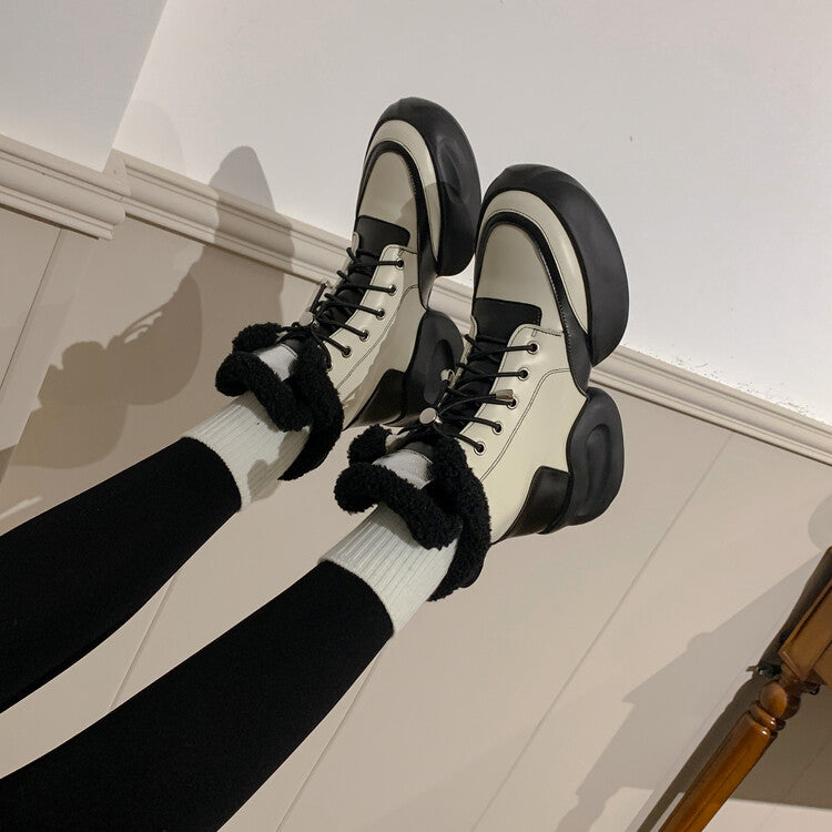 Karin Luna In Stock  Spot Goods  Hot-selling Sports Thick Sole Thickened Fur Snow Boots Full cowhide