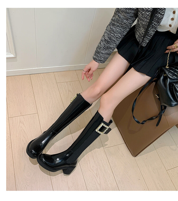Karin Luna Bestseller Spot Goods Exquisiteness round Head Elastic Long Boots